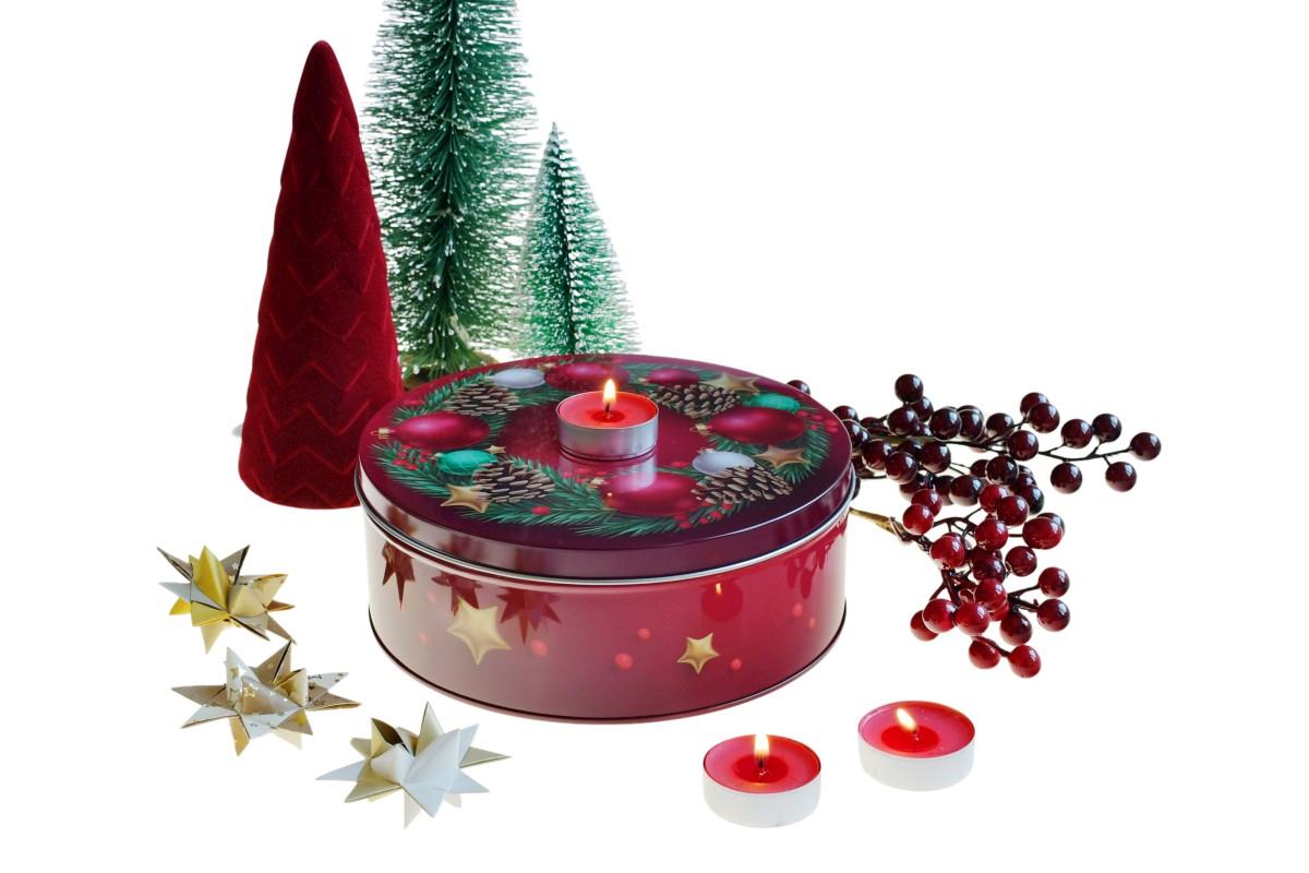 Weihnachtsdose – festlich, lebensmittelgeeignet & ideal als Geschenk