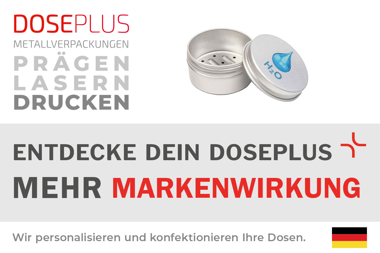 Runde Seifendose mit Schraubdeckel und Logo – personalisierbar durch Prägung, Lasergravur oder Druck