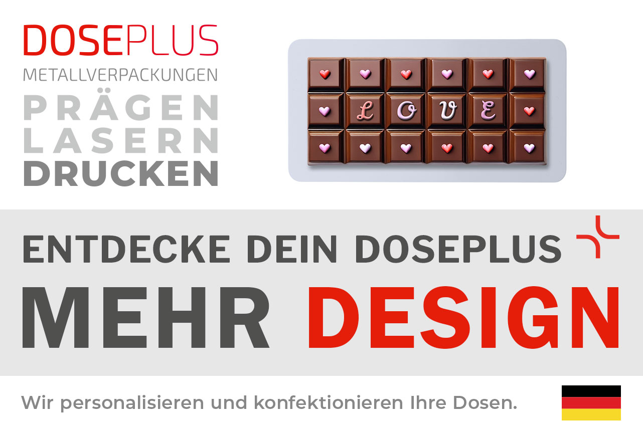 Doseplus Schokoladendose CO-010 – entdecke dein Doseplus, mehr Design. Hochwertige Metallverpackung für Schokolade, Werbegeschenke und personalisiertes Branding.