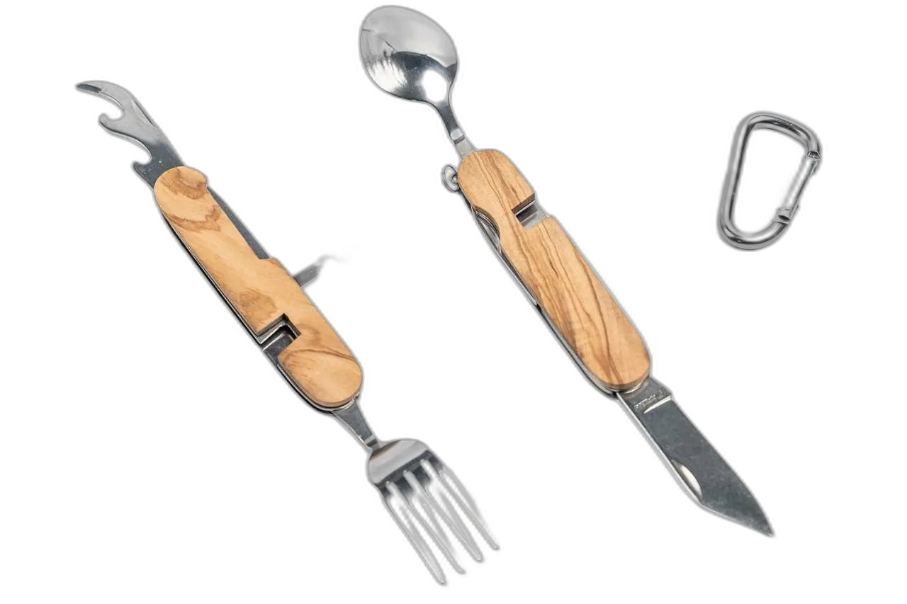 Outdoor Besteck mit edlem Olivenholz