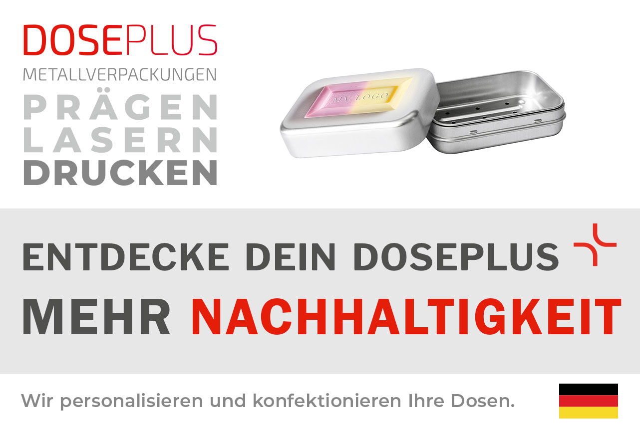 Doseplus Seifendose DSS-025 aus Aluminium mit integriertem Abtropfgitter – entdecke dein Doseplus, mehr Nachhaltigkeit. Ideal für feste Seifen und plastikfreie Pflege.