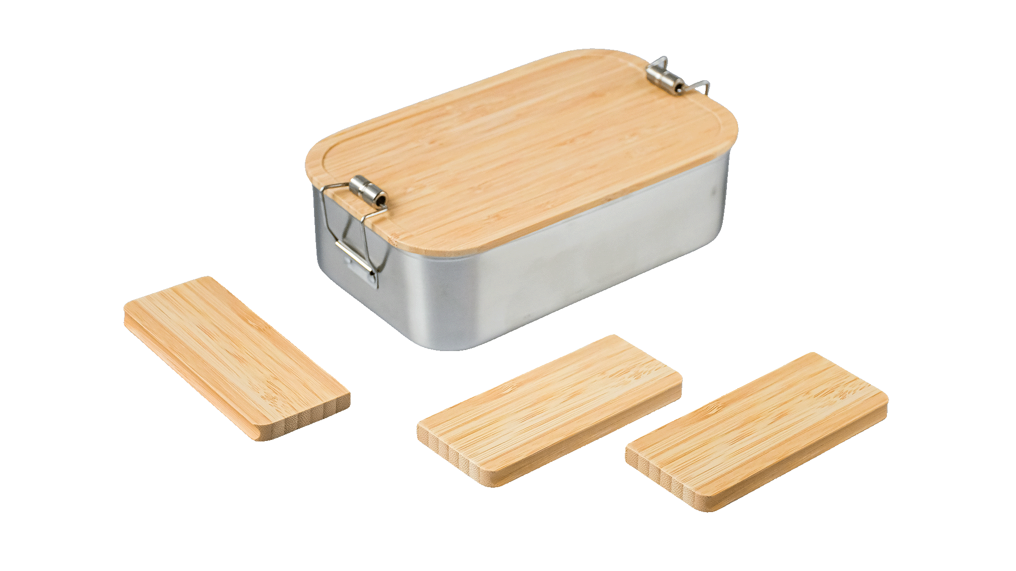 Set aus Bambus-Trennstegen und Lunchbox mit Dichtungsring, nachhaltiges Zubehör