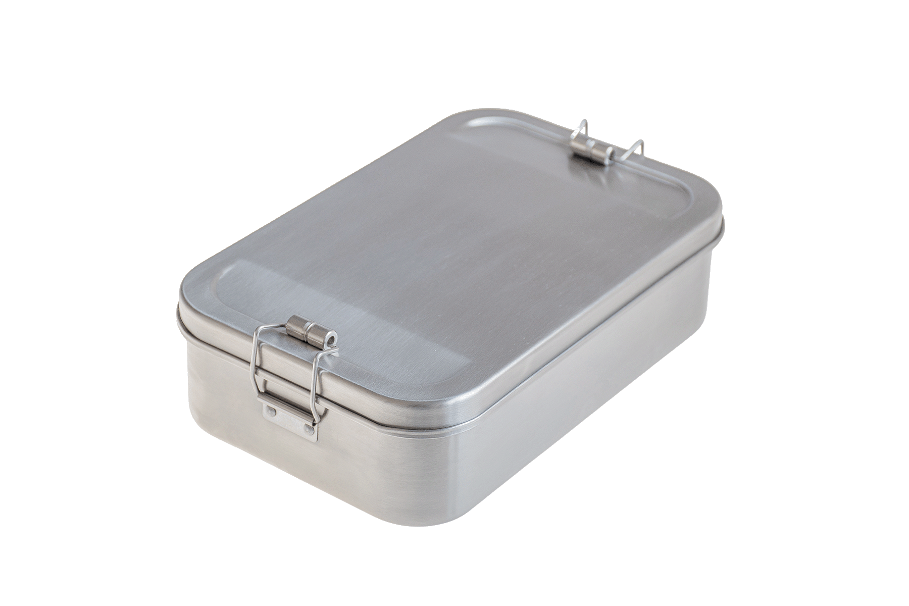 Hochwertige Lunchbox aus Edelstahl mit praktischem Verschluss für die Aufbewahrung und den Transport von Mahlzeiten.