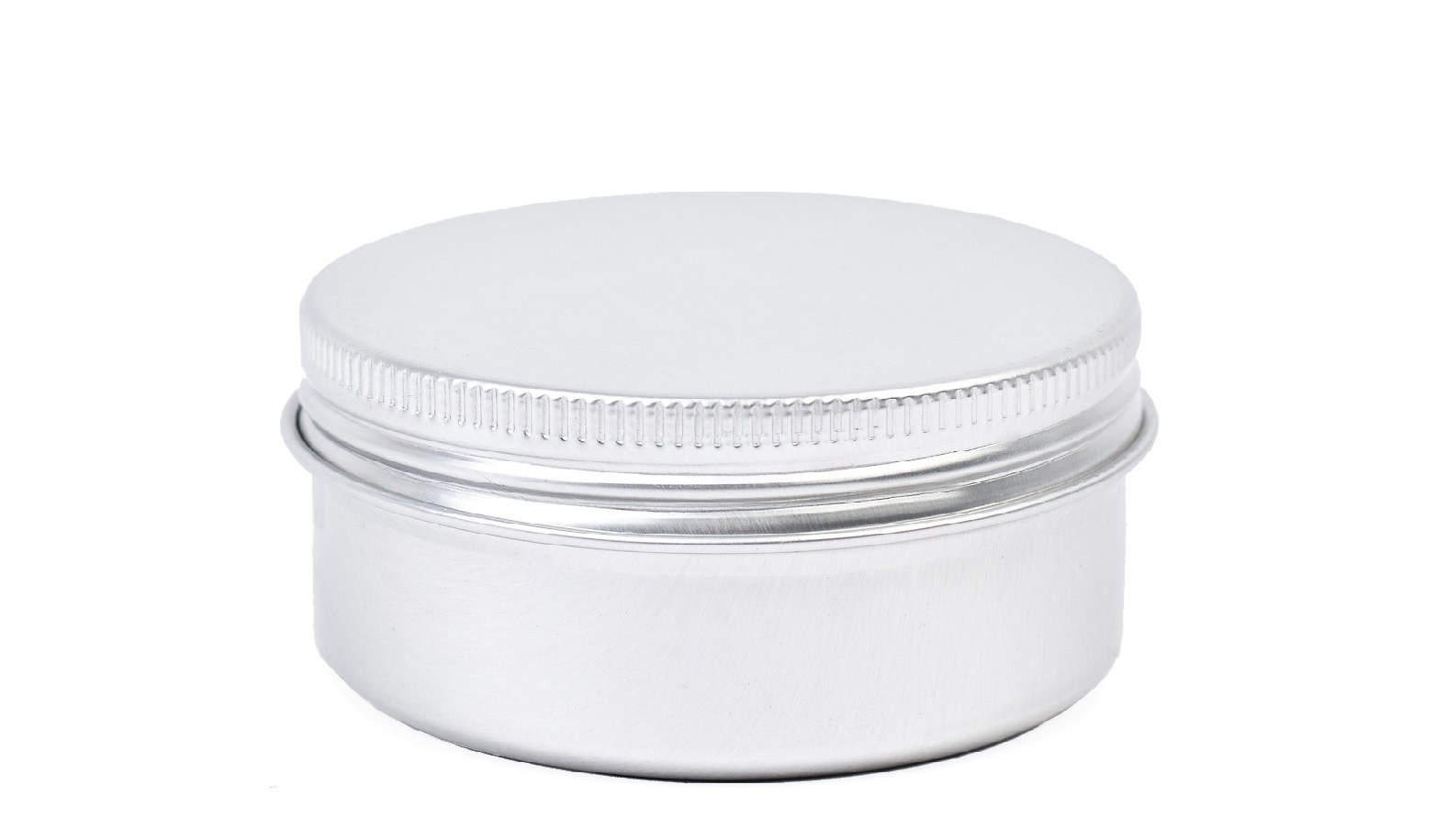 Aluminiumdose mit Schraubdeckel, 100 ml, leer, auf weißem Hintergrund – ideal für Kosmetik, Lebensmittel oder Proben.