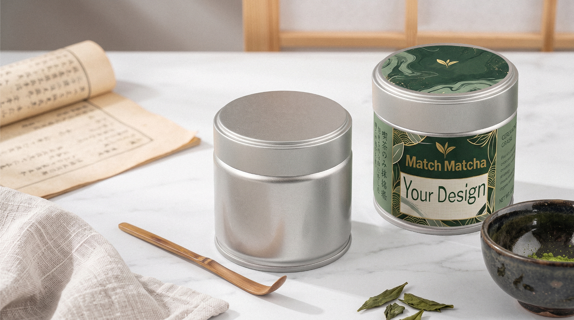 Matcha Dosen aus Metall zur Aufbewahrung von Matcha Tee