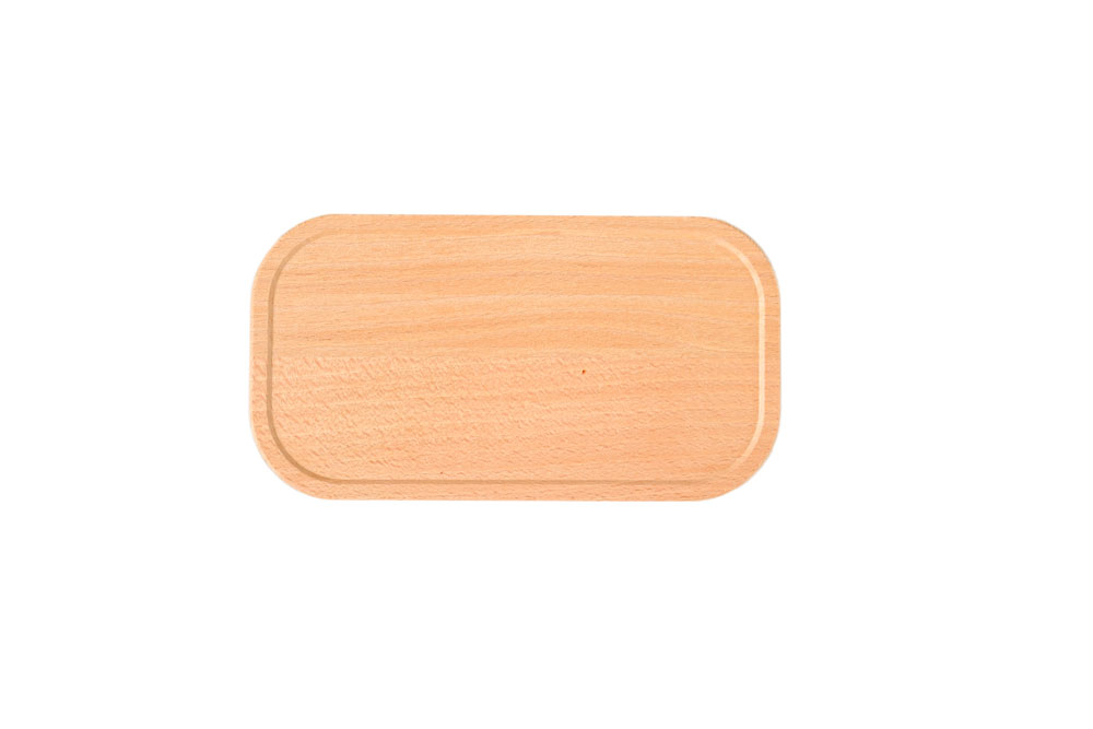 Obenansicht Holzdeckel aus Buche – nachhaltiger Ersatzdeckel für Lunchbox, rechteckige Form