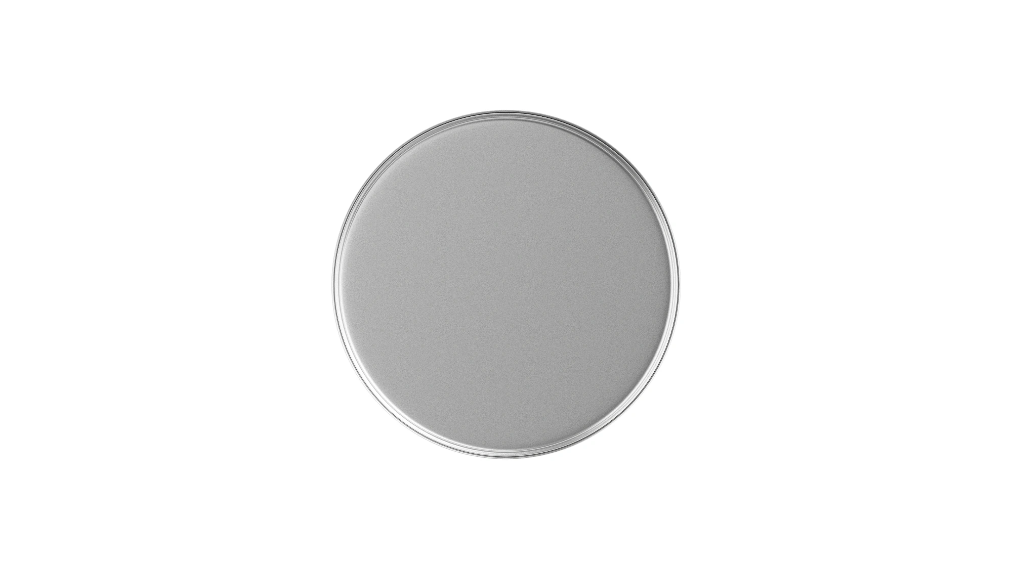 Metalldeckel einer runden Gewürzdose in Draufsicht