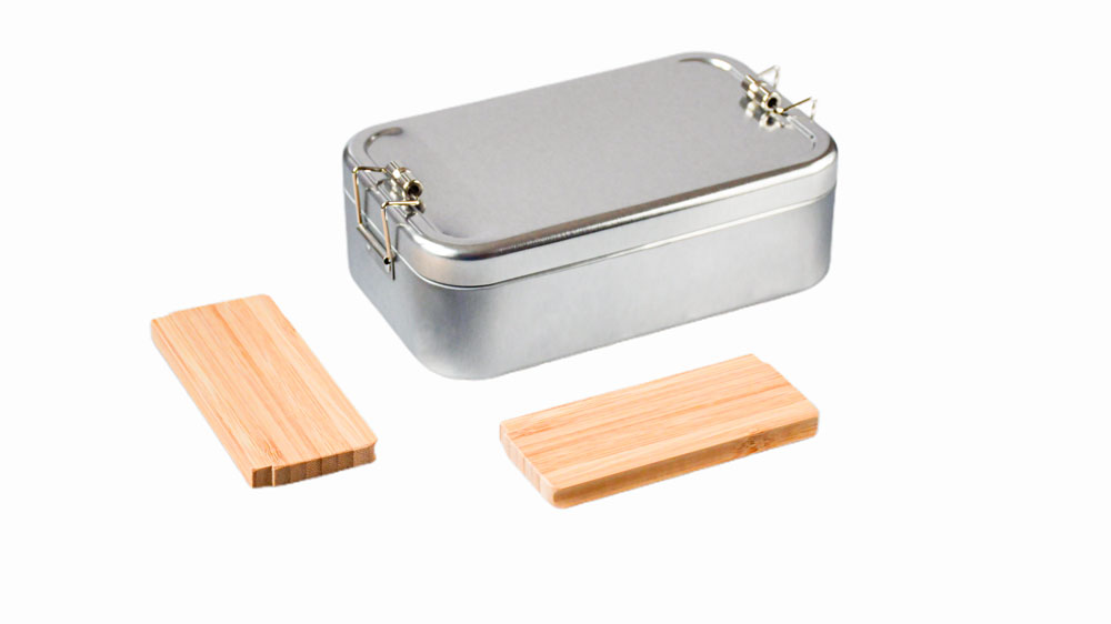 Eingesetzter Bambus-Unterteiler für universelle Metall-Lunchboxen