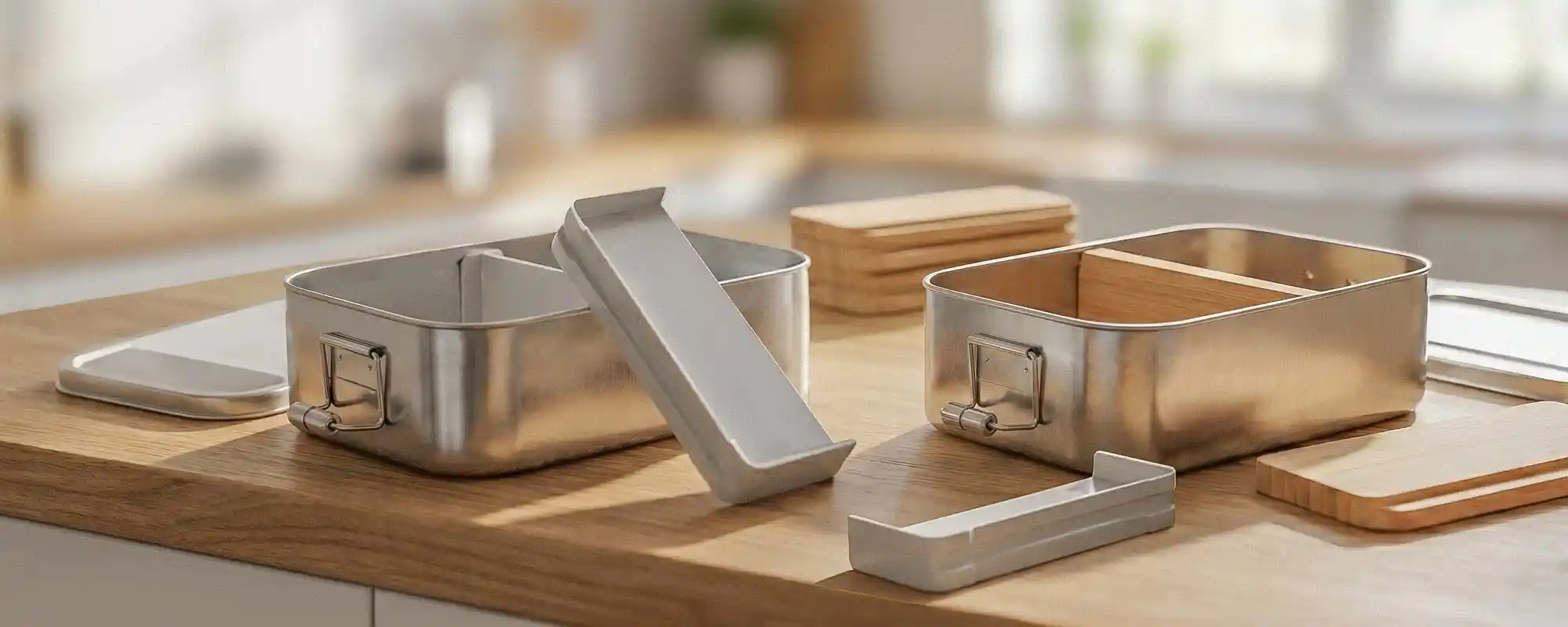 Trennstege für Edelstahlboxen zur flexiblen Aufteilung von Dosen