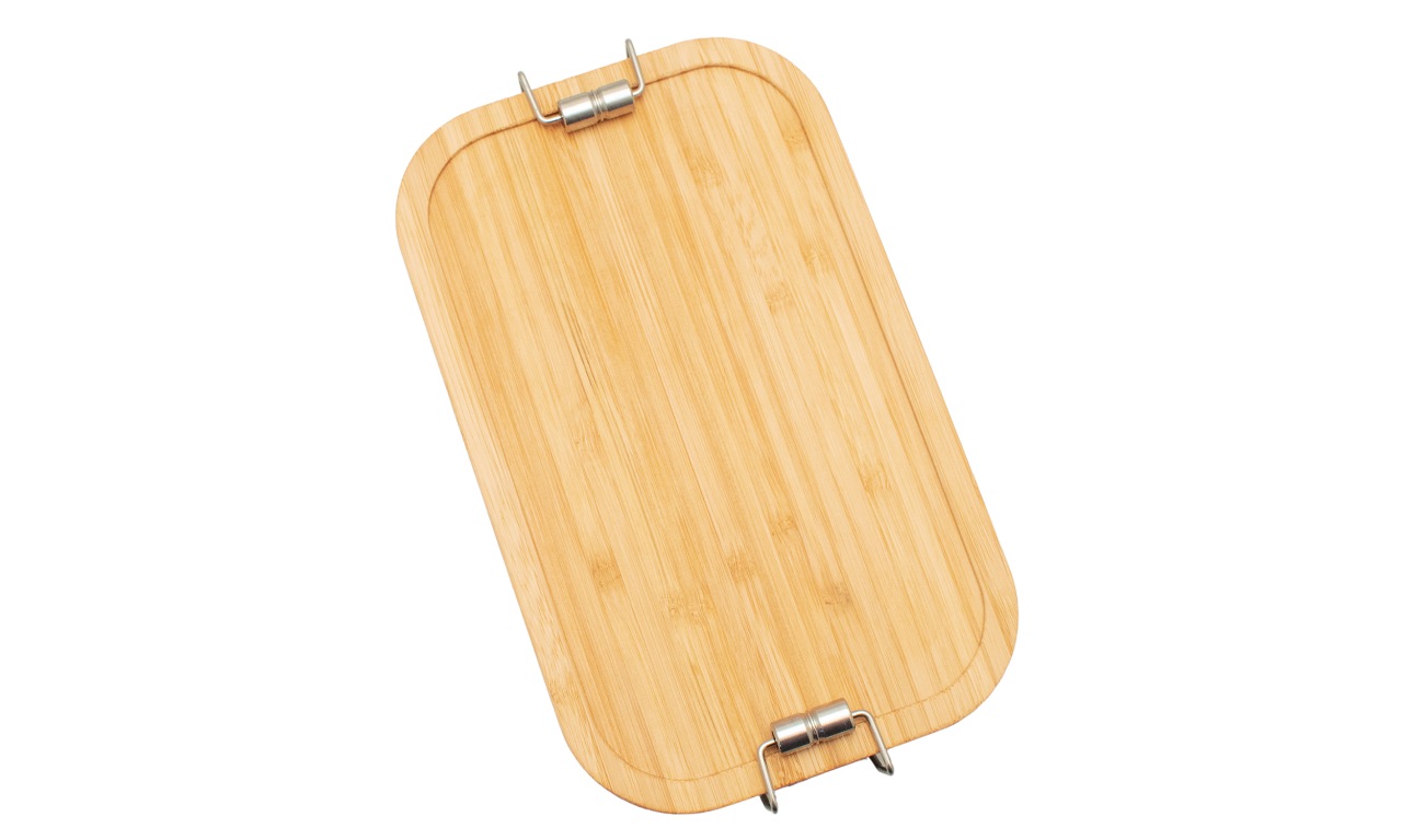 Deckelansicht Lunchbox mit Bambusdeckel, Lasergravur und Digitaldruck optional möglich
