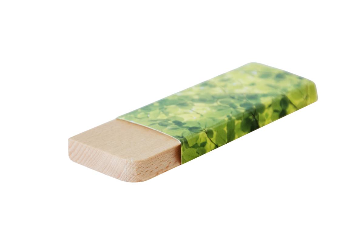Trennsteg aus Buchenholz mit grüner Verpackung für Edelstahl-Lunchbox, nachhaltiges Zubehör