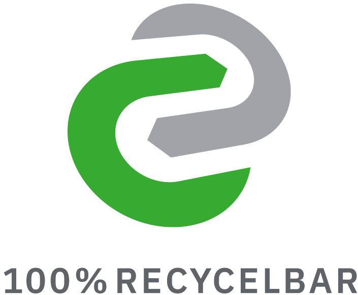 Siegel 100% recycelbar